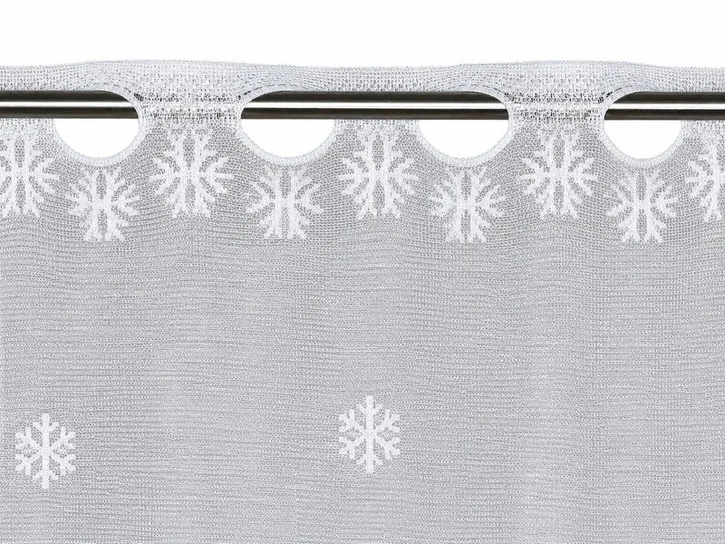 Scheibengardine Weihnachtsbaum Schneemann weiß HxB 50x140cm 2373