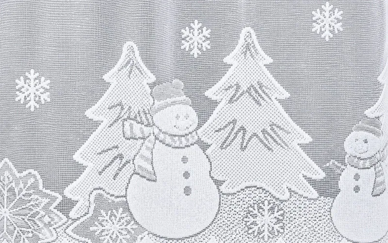 Scheibengardine Weihnachtsbaum Schneemann weiß HxB 50x140cm 2373