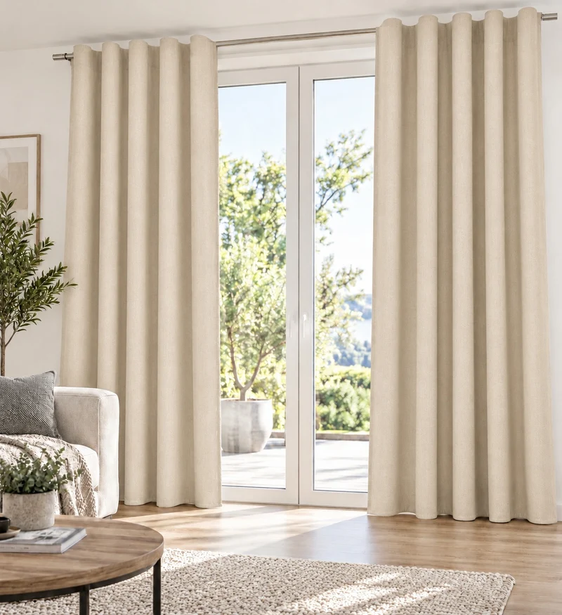 Full Blackout Verdunklungsvorhang beige creme 135x245cm