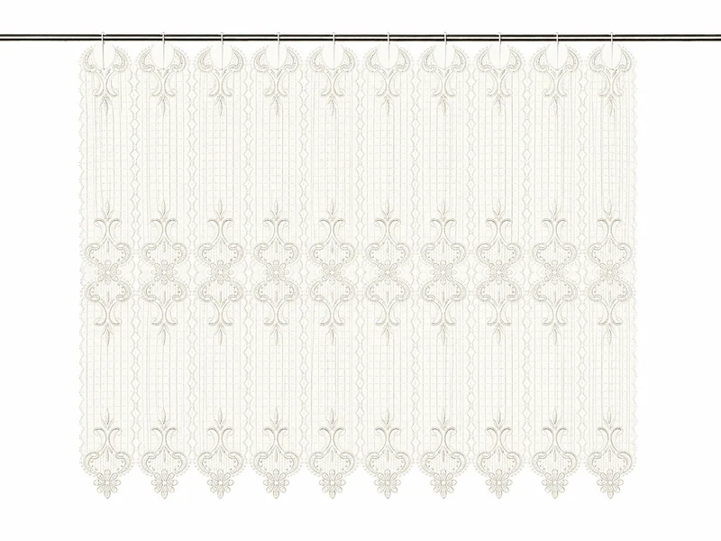 nach Maß Scheibengardine Häkeloptik creme Höhe 45/60cm 223