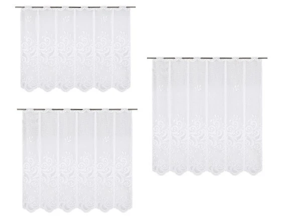 nach Maß Scheibengardine Jacquard weiß Ornament Höhe 80/100/120cm 7046