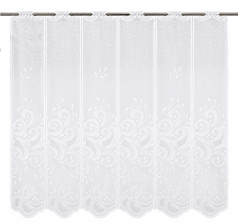 nach Maß Scheibengardine Jacquard weiß Ornament Höhe 80/100/120cm 7046