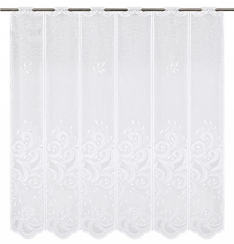 nach Maß Scheibengardine Jacquard weiß Ornament Höhe 80/100/120cm 7046