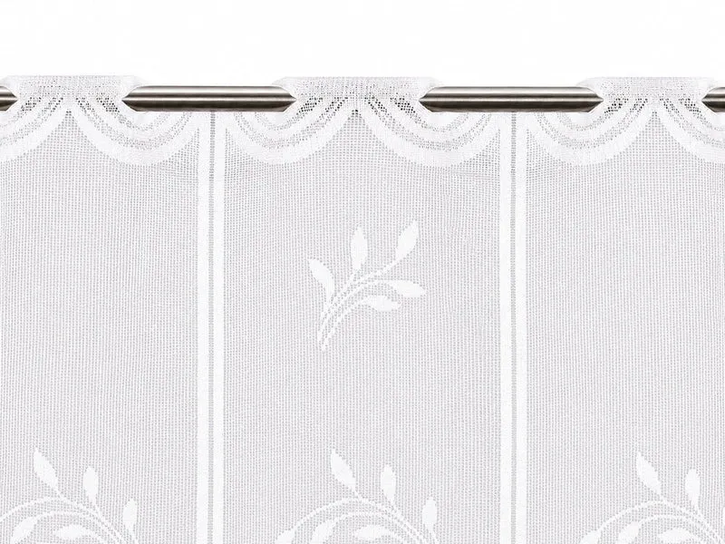 nach Maß Scheibengardine Jacquard weiß Ornament Höhe 80/100/120cm 7046