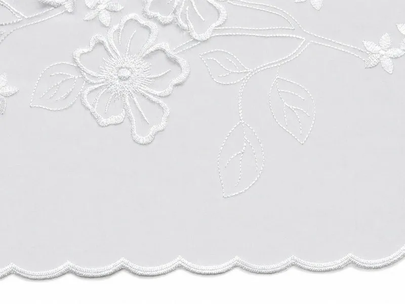 Scheibengardine Voile weiß bestickt HxB 44x153cm 2656