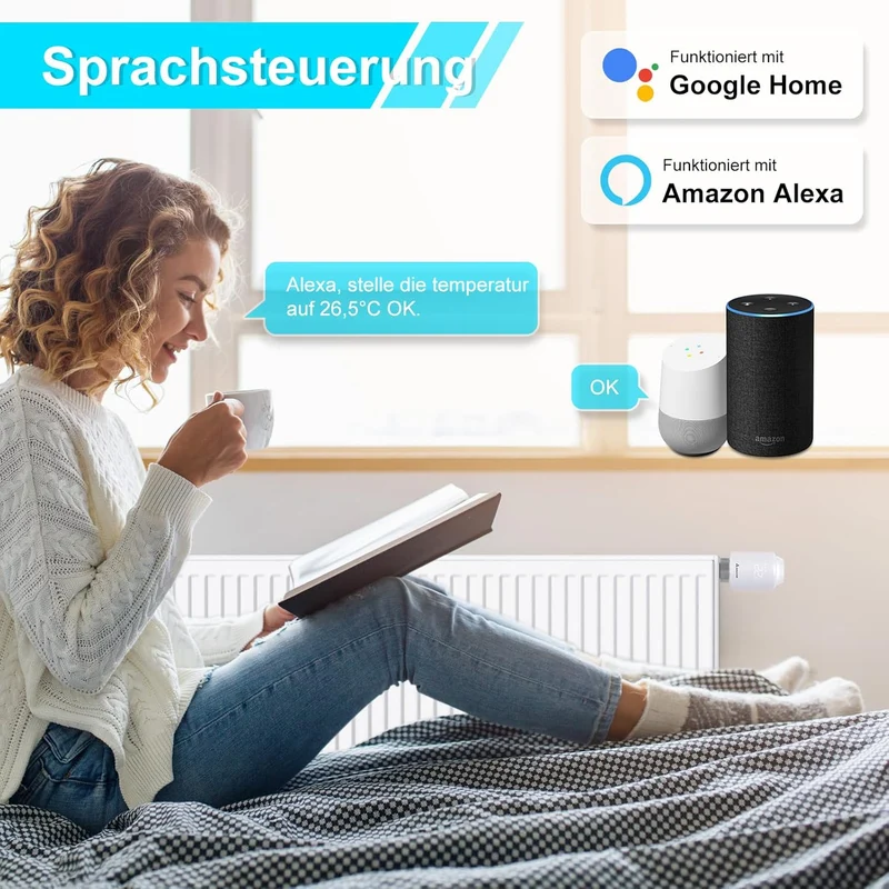 Salcar TRV603 Smartes Heizkörperthermostat WLAN – Programmierbares WiFi Thermostat mit Tuya Smart App, kompatibel mit Amazon Alexa & Google Assistant, ohne Gateway