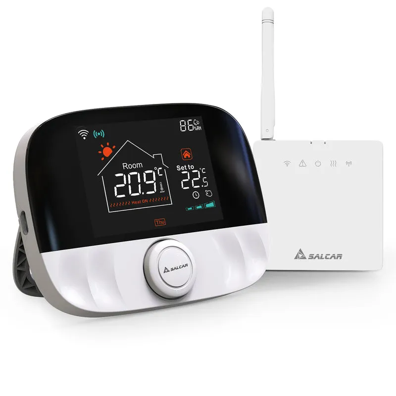 Salcar T9W Smart WLAN Thermostat für Gastherme – Raumthermostat mit RF-Empfänger, Tuya App, programmierbar, kompatibel mit Amazon Alexa & Google Home