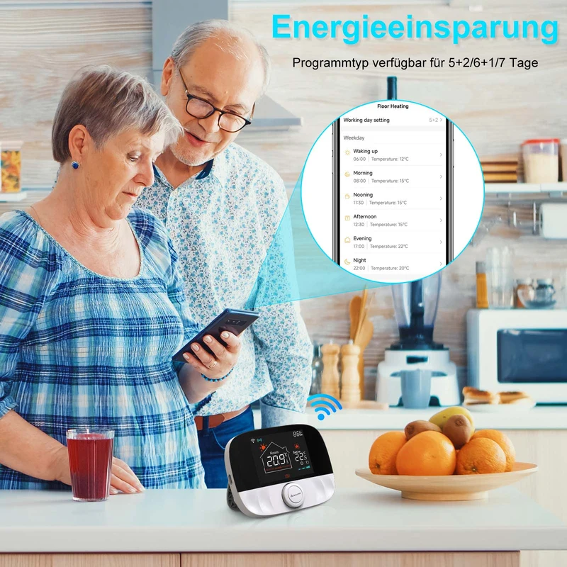 Salcar T9W Smart WLAN Thermostat für Gastherme – Raumthermostat mit RF-Empfänger, Tuya App, programmierbar, kompatibel mit Amazon Alexa & Google Home
