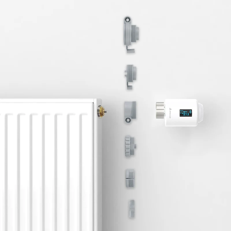 Salcar ZigBee Heizkörperthermostat Set 2er – Smartes Heizkörperthermostat mit Gateway & OLED-Display, Tuya Smart App, programmierbar, kompatibel mit Amazon Alexa & Google Assistant