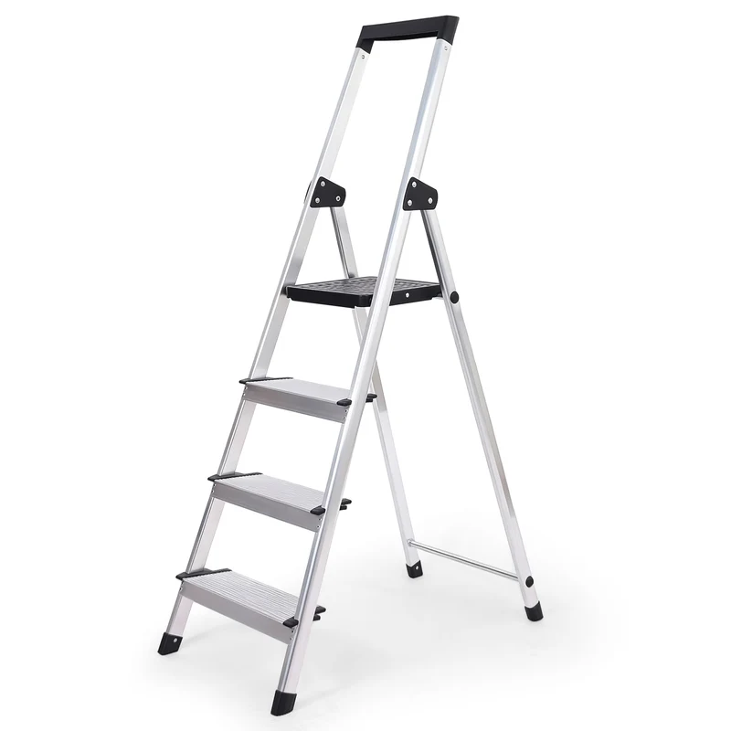 Sekey Aluminium Trittleiter 4/5 Stufen – Klappbar, Rutschfest, Mit Werkzeugablage, TÜV EN131-2, 140/160 cm, Bis 150 kg, Für Haushalt, Garage & Garten