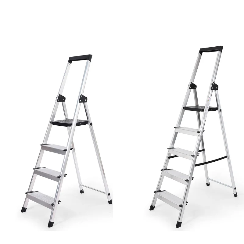 Sekey Aluminium Trittleiter 4/5 Stufen – Klappbar, Rutschfest, Mit Werkzeugablage, TÜV EN131-2, 140/160 cm, Bis 150 kg, Für Haushalt, Garage & Garten