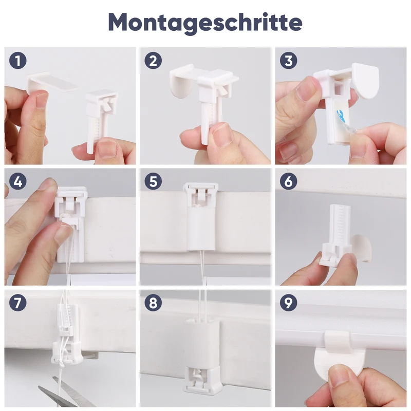 Sekey Plissee ohne Bohren Blickdichtes Lichtschutz-Plissee mit glatter, sichtlochfreier Vorderseite