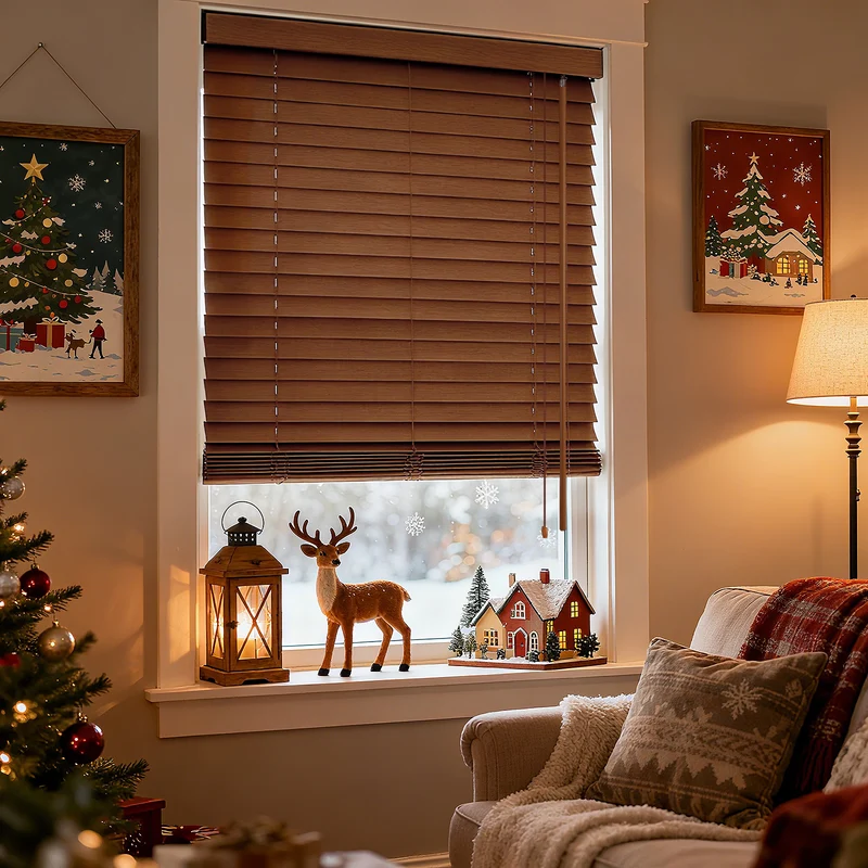 Sekey Holzjalousie Klemmfix ohne Bohren Echtholz Jalousie mit 35 mm Lamellen in Eichenoptik, flexible Montage für Fenster