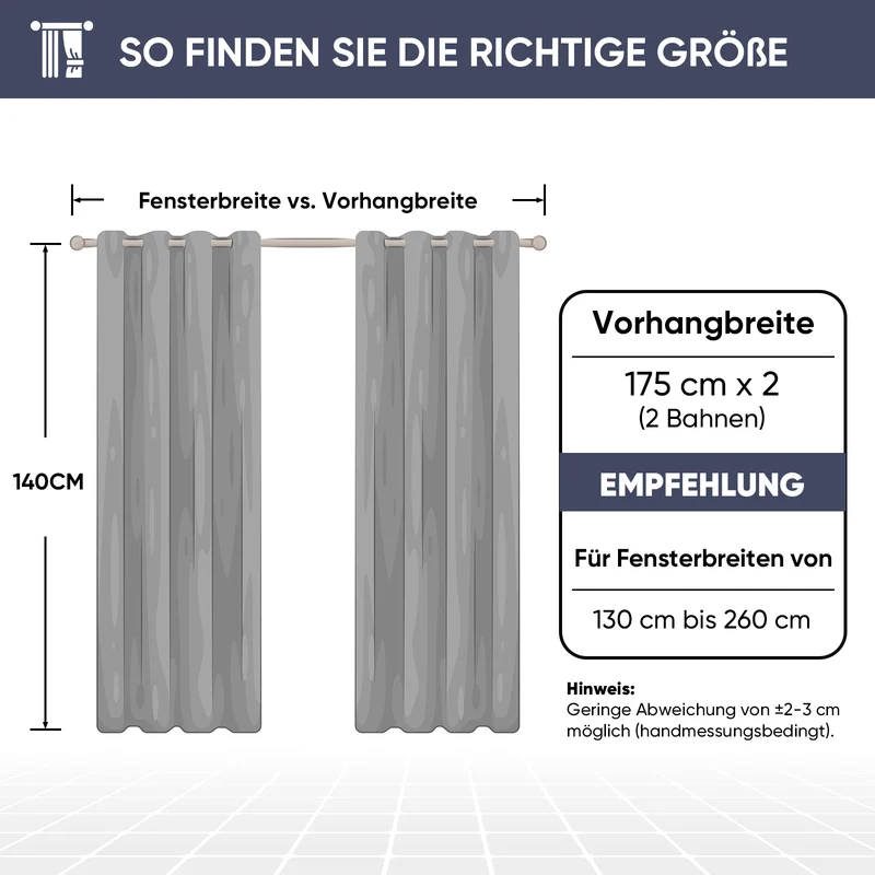 Sekey Verdunkelungsgardine mit Thermofunktion Blickdichter Vorhang mit Ösen, 1-teilig, Dunkelgrau