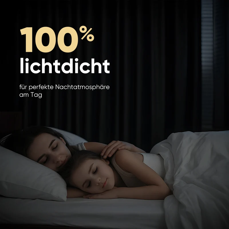 Sekey Verdunkelungsvorhang mit ÖsenBlickdichter Vorhang in Dunkelgrau, 100 % Lichtschutz, dunkelgrau