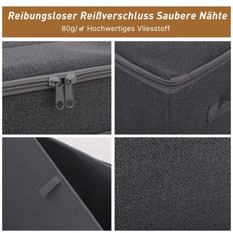 Sekey Aufbewahrungsboxen 3er Set mit Deckel | Stoffboxen 40 × 30 × 25 cm formstabil, faltbar & vielseitig einsetzbar
