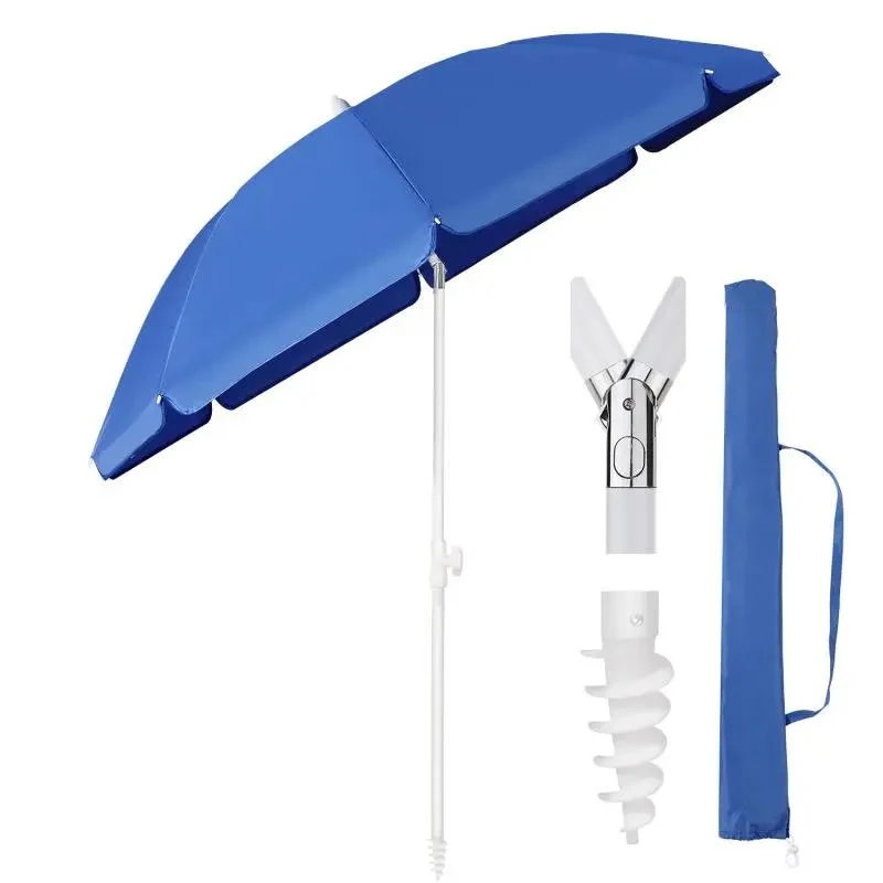 Sekey 160 cm Strandschirm mit Schutzhülle und Bodenhülse, Sonnenschutz UV50+
