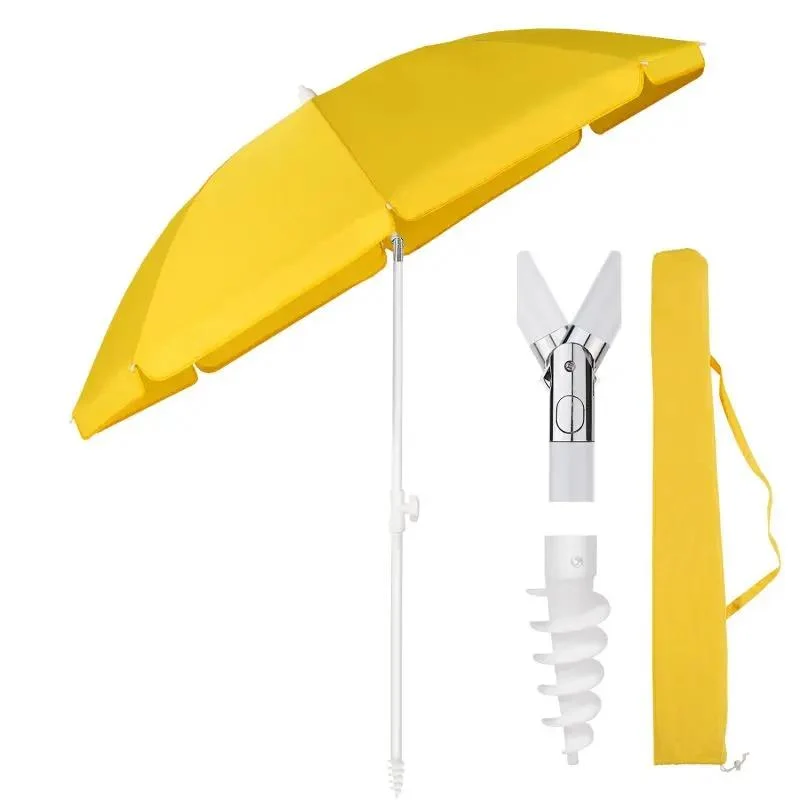 Sekey 160 cm Strandschirm mit Schutzhülle und Bodenhülse, Sonnenschutz UV50+