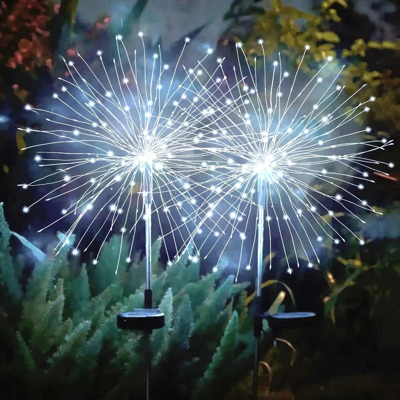 Salcar 2er Set LED Solar Gartenleuchte mit Feuerwerk-Effekt