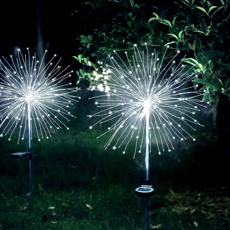 Salcar 2er Set LED Solar Gartenleuchte mit Feuerwerk-Effekt