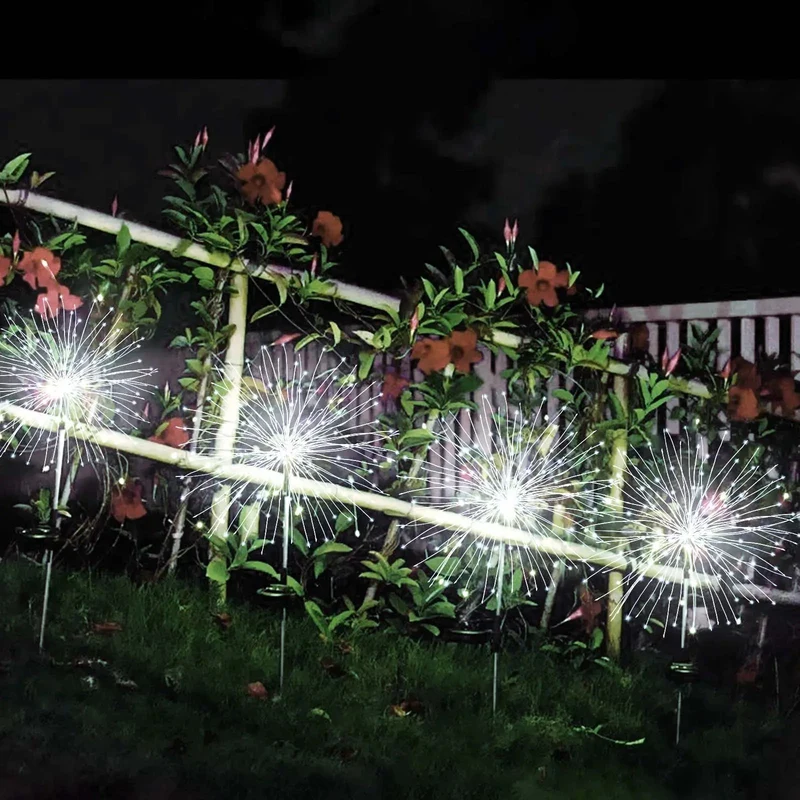 Salcar 2er Set LED Solar Gartenleuchte mit Feuerwerk-Effekt