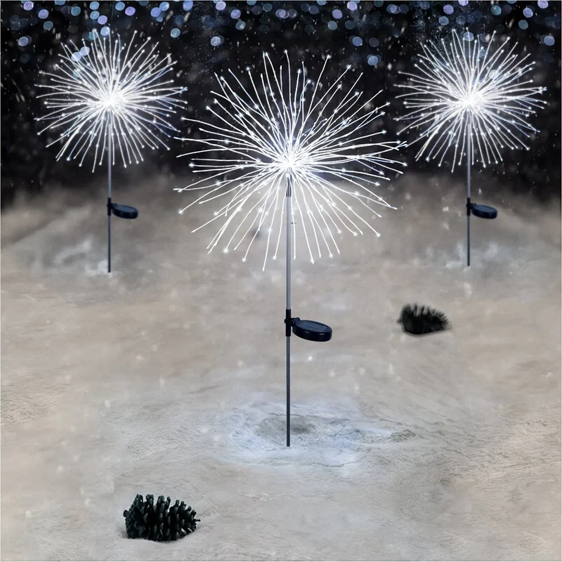 Salcar 2er Set LED Solar Gartenleuchte mit Feuerwerk-Effekt