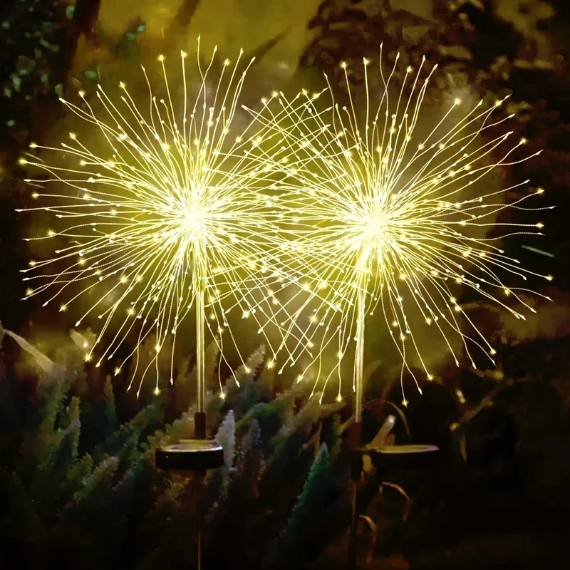 Salcar 2er Set LED Solar Gartenleuchte mit Feuerwerk-Effekt