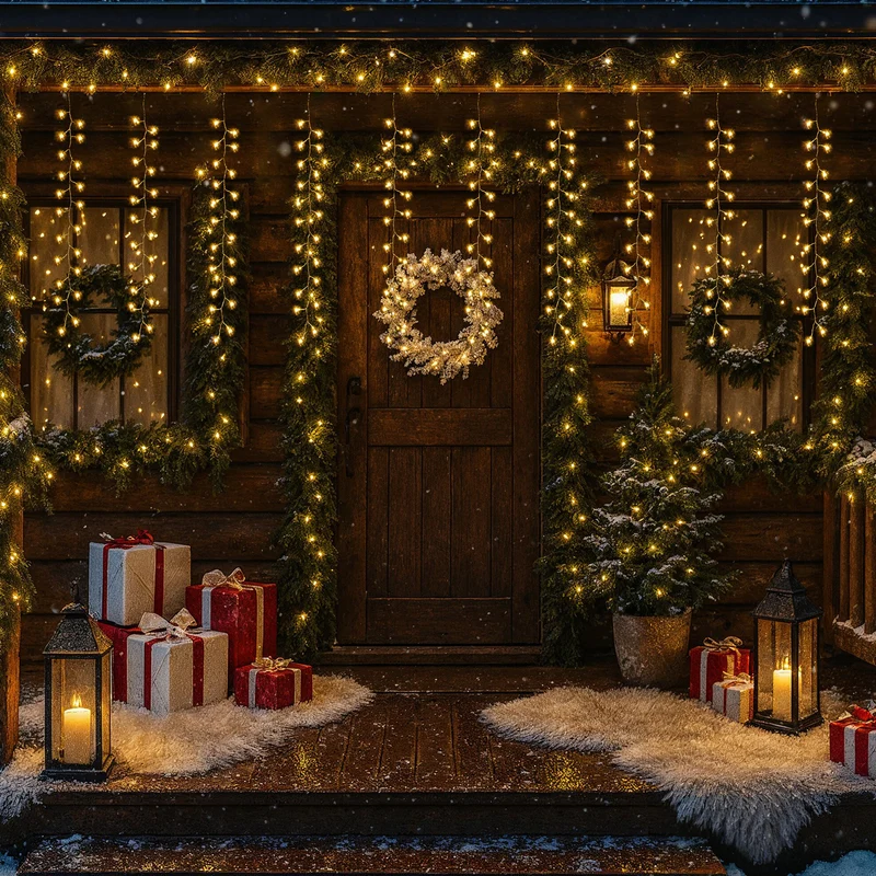 Salcar LED-Lichtervorhang 300er Eisregen 3x1 m, 8 Modi & Timer, Warmweiß, IP44, Innen- & Außenbeleuchtung für Weihnachten & Party