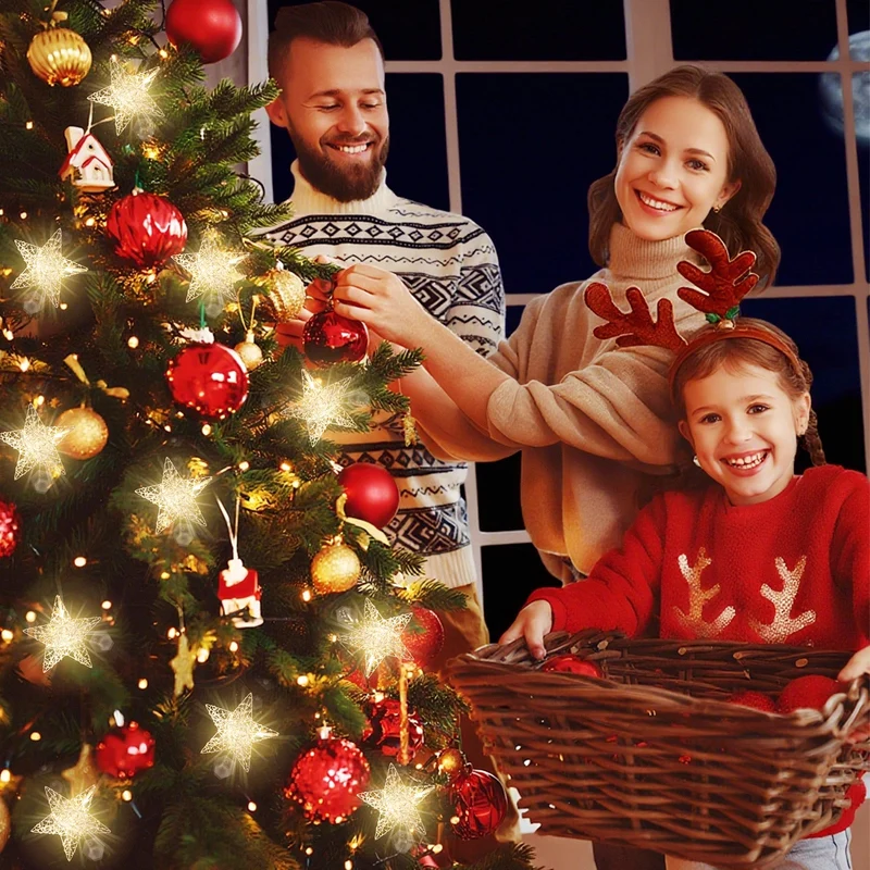 Salcar LED-Sterne 3er-Set Ø15 cm – Warmweiße Fensterdeko mit Netzstecker & Timer, Superhelle LEDs, Weihnachtsdeko für Innen & Außen