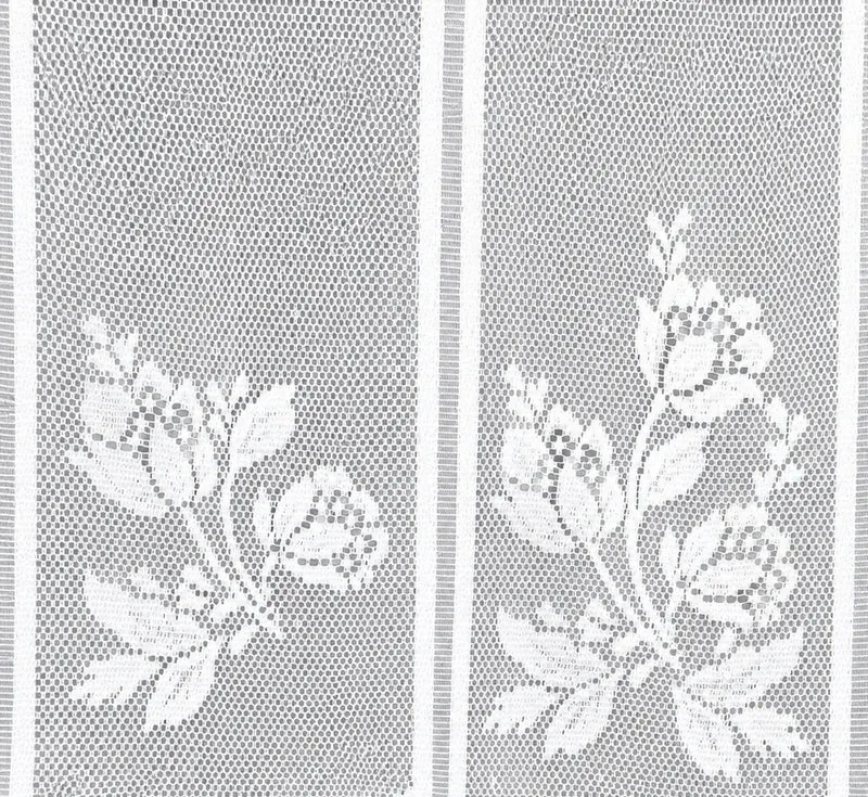 Scheibengardine Jacquard Blumen weiß HxB 45x150cm