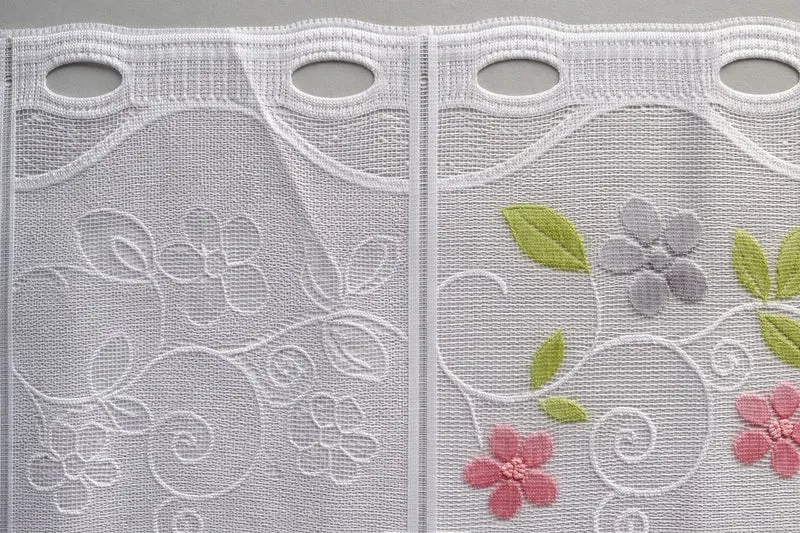 Bistro Bogen Scheibengardine 2342 Set 2 tlg. farbig Blume