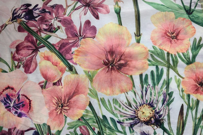 Fertigschal Evi Blumen rosa BxH 135x245cm