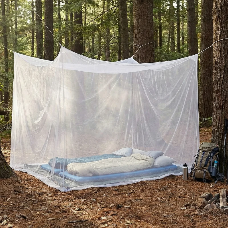 Sekey Moskitonetz Weiß 300x300x250 cm – Doppelbett, Pavillon & Outdoor Schutz vor Mücken