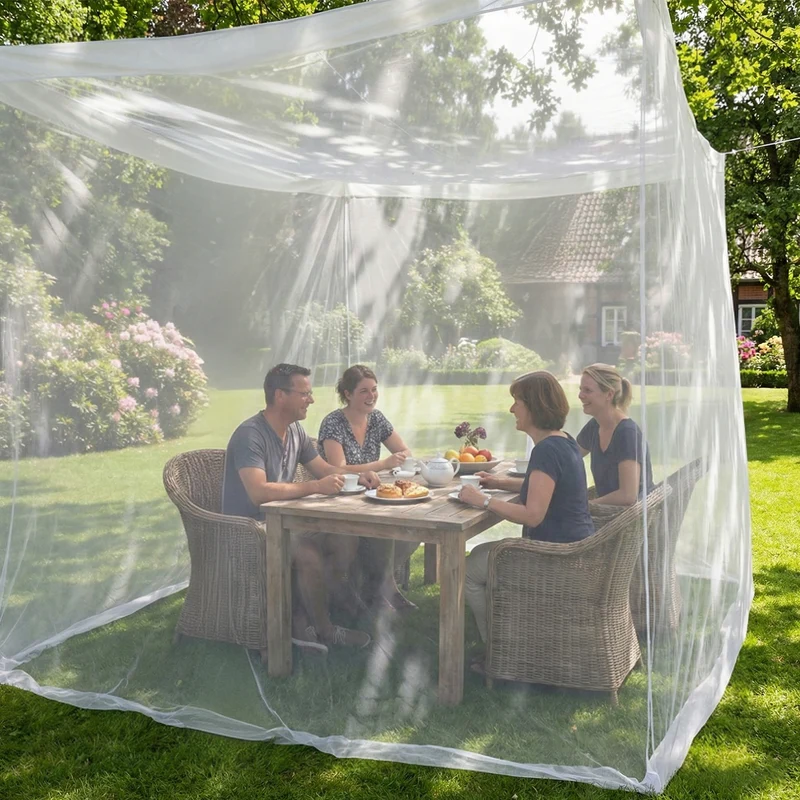 Sekey Moskitonetz Weiß 300x300x250 cm – Doppelbett, Pavillon & Outdoor Schutz vor Mücken