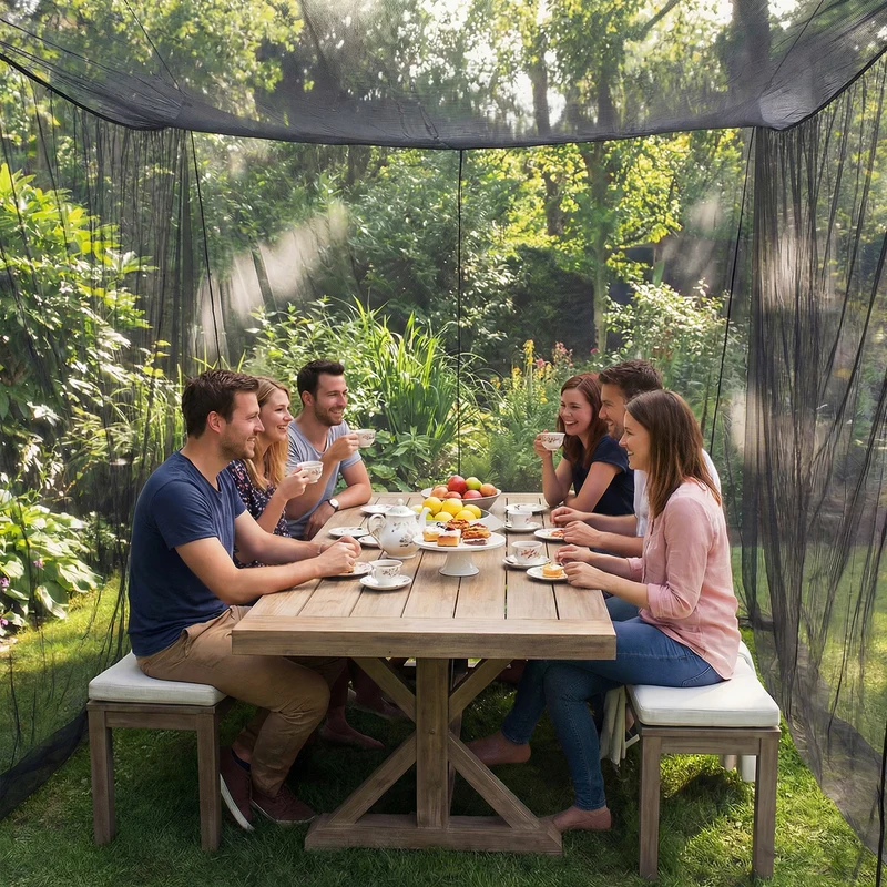 Sekey XXL Moskitonetz Schwarz 300x300x250 cm – Doppelbett, Pavillon & Outdoor Insektenschutz
