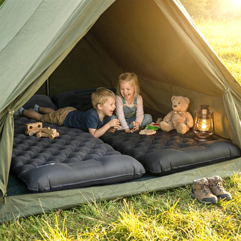 Sekey Selbstaufblasbare Isomatte 200×70×10 cm – Ultraleicht, Komfortabel & Grau für Camping, Trekking & Outdoor