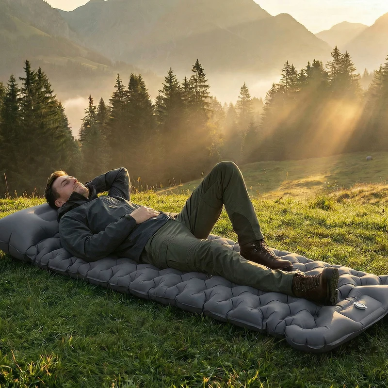 Sekey Selbstaufblasbare Isomatte 200×70×10 cm – Ultraleicht, Komfortabel & Grau für Camping, Trekking & Outdoor
