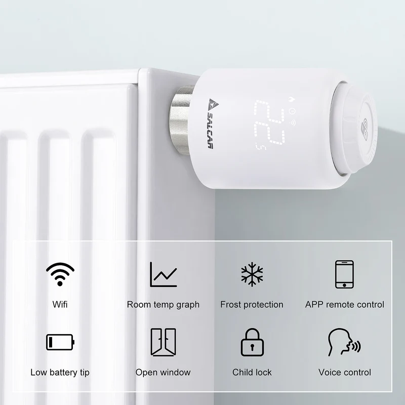 Salcar TRV603 Smartes Heizkörperthermostat WLAN 3er Set – Programmierbares WiFi Thermostat mit Tuya Smart App, kompatibel mit Amazon Alexa & Google Assistant, ohne Gateway