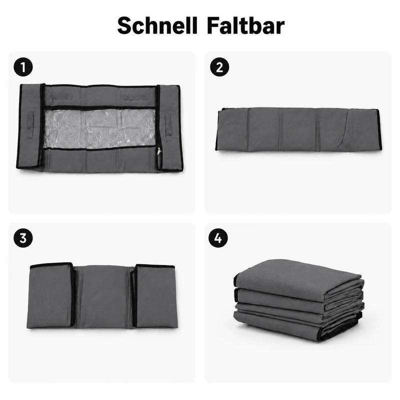 Sekey Unterbett-Aufbewahrungstasche 110L – Faltbare Aufbewahrungsbox mit transparentem Deckel, Doppelreißverschluss & 4 Tragegriffen, 100 × 50 × 19 cm, für Kleidung, Bettwäsche & Decken