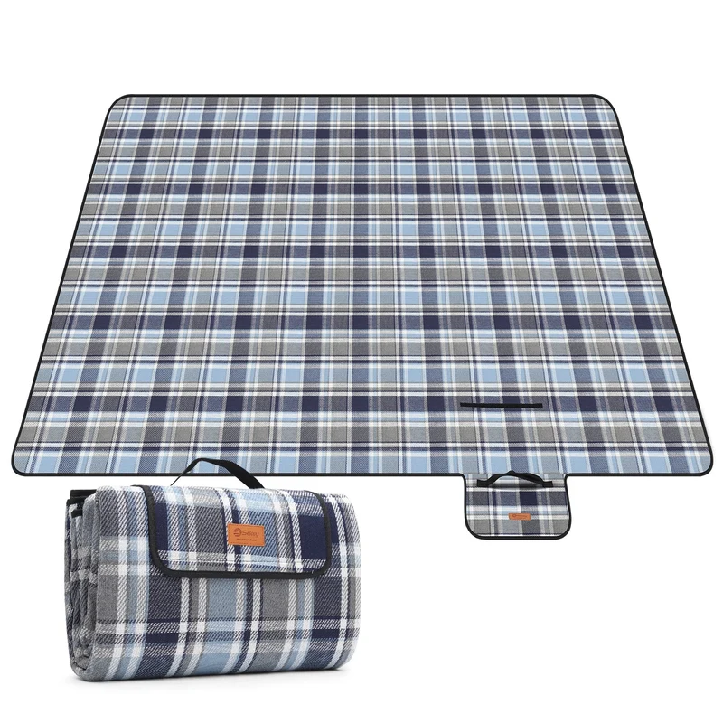 Sekey XXL Picknickdecke 200x200 cm – Waschbare & Schmutzabweisende Camping- und Stranddecke, Faltbar & Bequem für Outdoor, Park & Wiese