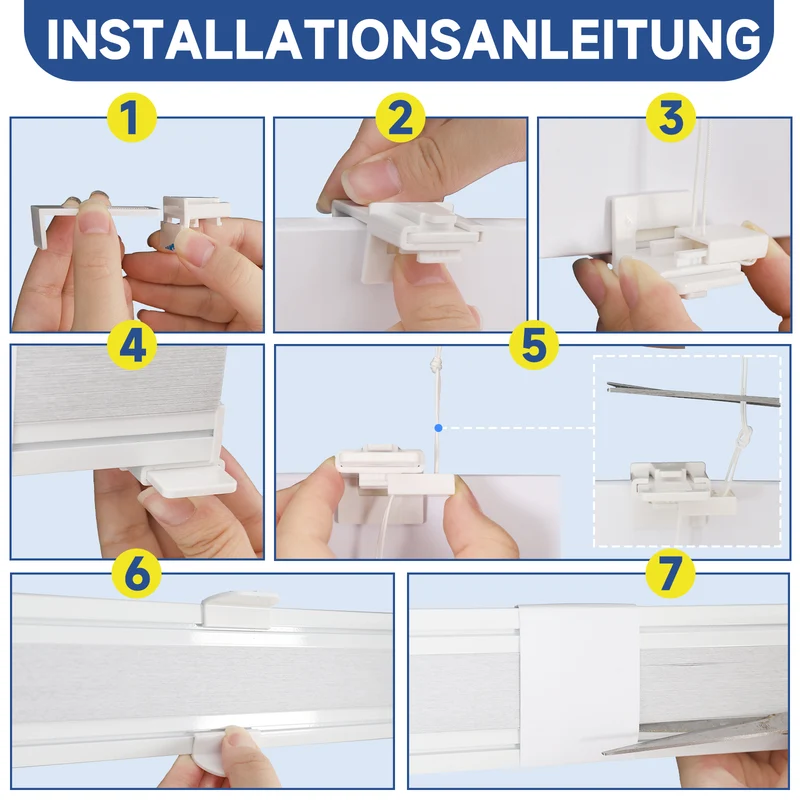 Sekey Wabenplissee ohne Bohren, 100 % Verdunkelung, blickdichtes Klemmfix Plissee in Textiloptik, Grau