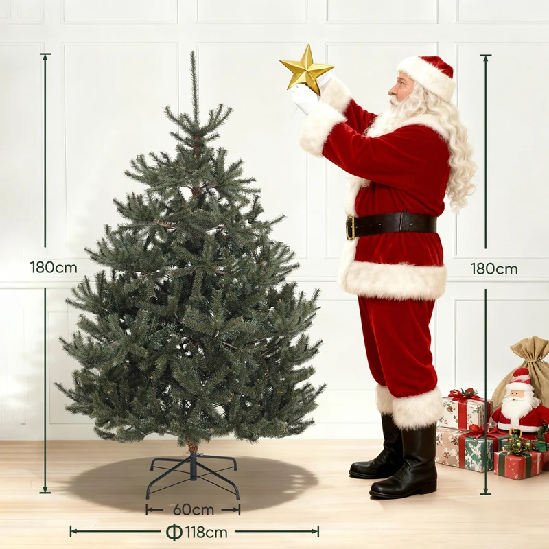 Salcar Künstlicher Nordmanntannen Weihnachtsbaum – Ultra-realistisch, 180 cm / 210 cm, 1118 / 1512 Spitzen, Dicht & Langlebig für Innen- und Außenbereich