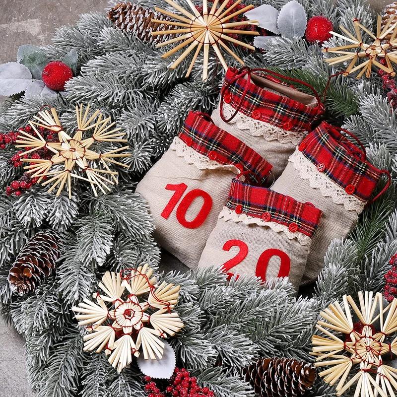 Salcar 24-teiliges Strohstern-Set – Handgefertigter Christbaumschmuck aus Naturstroh für eine nachhaltige und festliche Weihnachtsdekoration