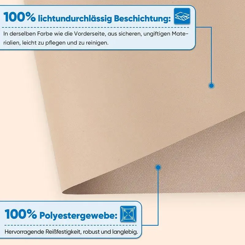 Sekey Verdunkelungsrollo, doppelseitig gleichfarbig und ohne Bohren, Braun