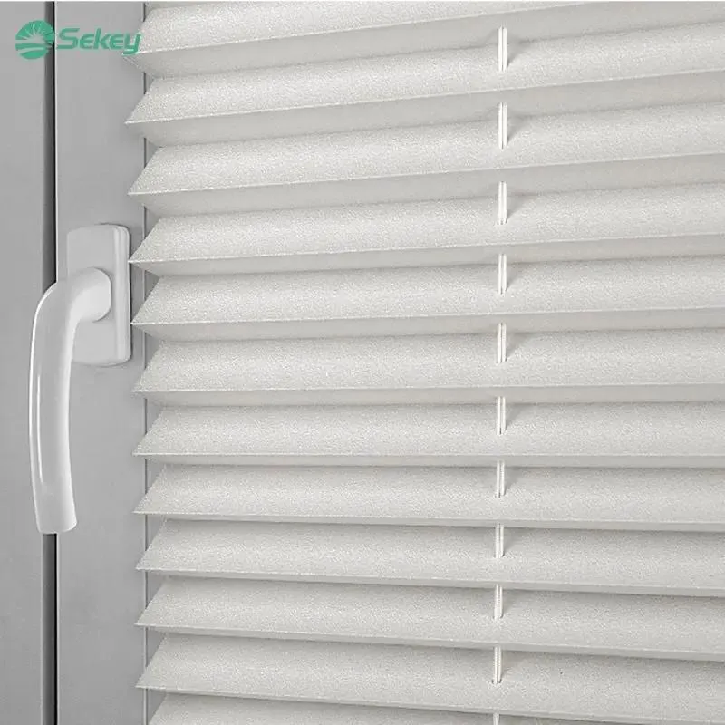 Sekey Plissee ohne Bohren Klemmfix, Lichtdurchlässiges Faltrollo mit Up & Down Funktion, Sonnenschutz & UV-Schutz, Verstellbares Fensterplissee aus Polyester, Weiß