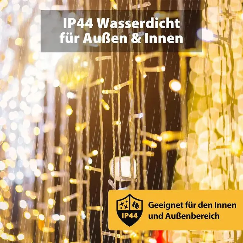 Salcar 2x2m/2x3m/6x3m LED Lichtervorhang, 160/240/600 LEDs, 31V GS-zertifizierte Stromversorgung