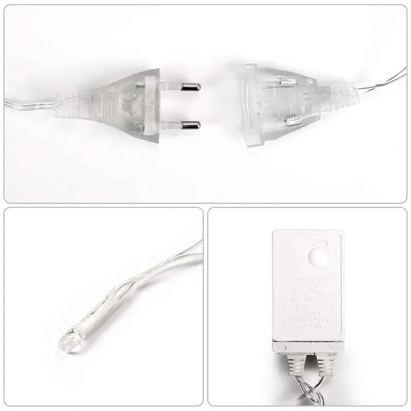 Salcar 2x2m/2x3m/6x3m LED Lichtervorhang, 160/240/600 LEDs, 31V GS-zertifizierte Stromversorgung