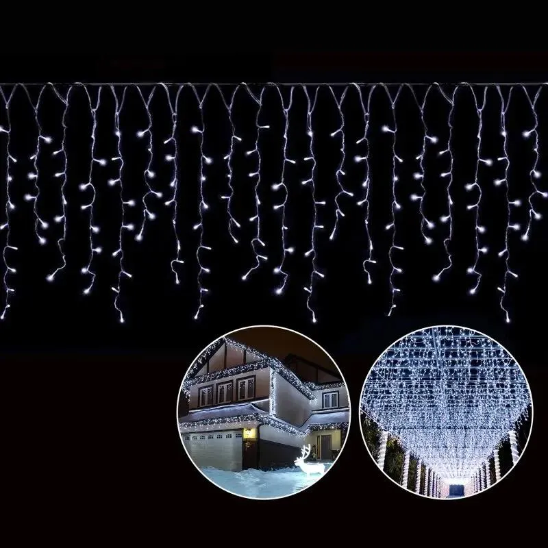 Salcar 2m/ 5m / 10m LED Eisregen Lichterkette, 80/ 200 / 400 LEDs, 31V GS-zertifizierte Stromversorgung