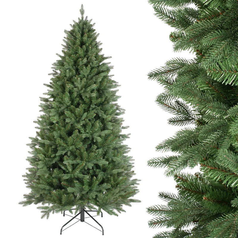 Salcar Künstlicher Weihnachtsbaum Nordmanntanne – PE & PVC, naturgetreuer Christbaum, 150/180/210 cm