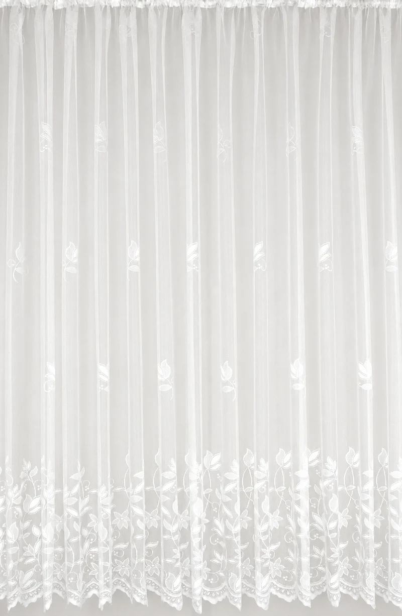 Fertiggardine m. Universalband versch. Größen weiß Edel Jacquard